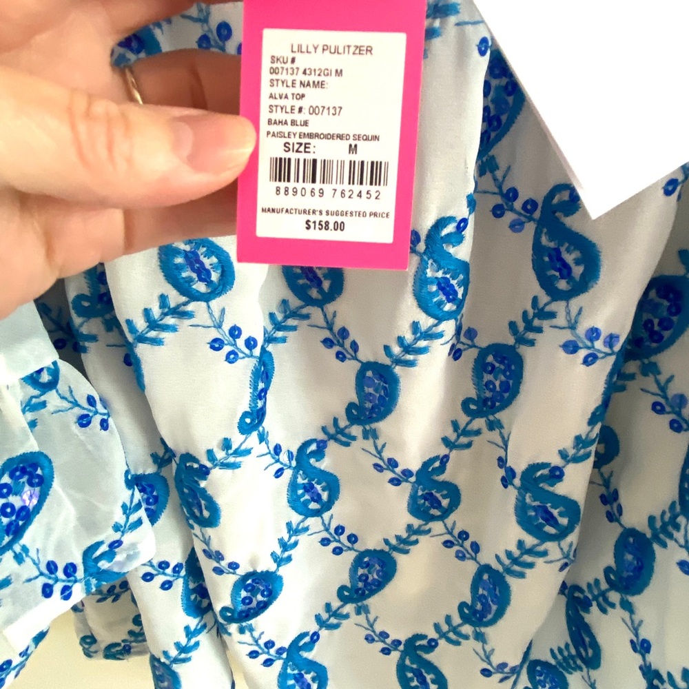 NWT Lilly Pulitzer Alva Off the Shoulder Top - Picture 4 of 15
